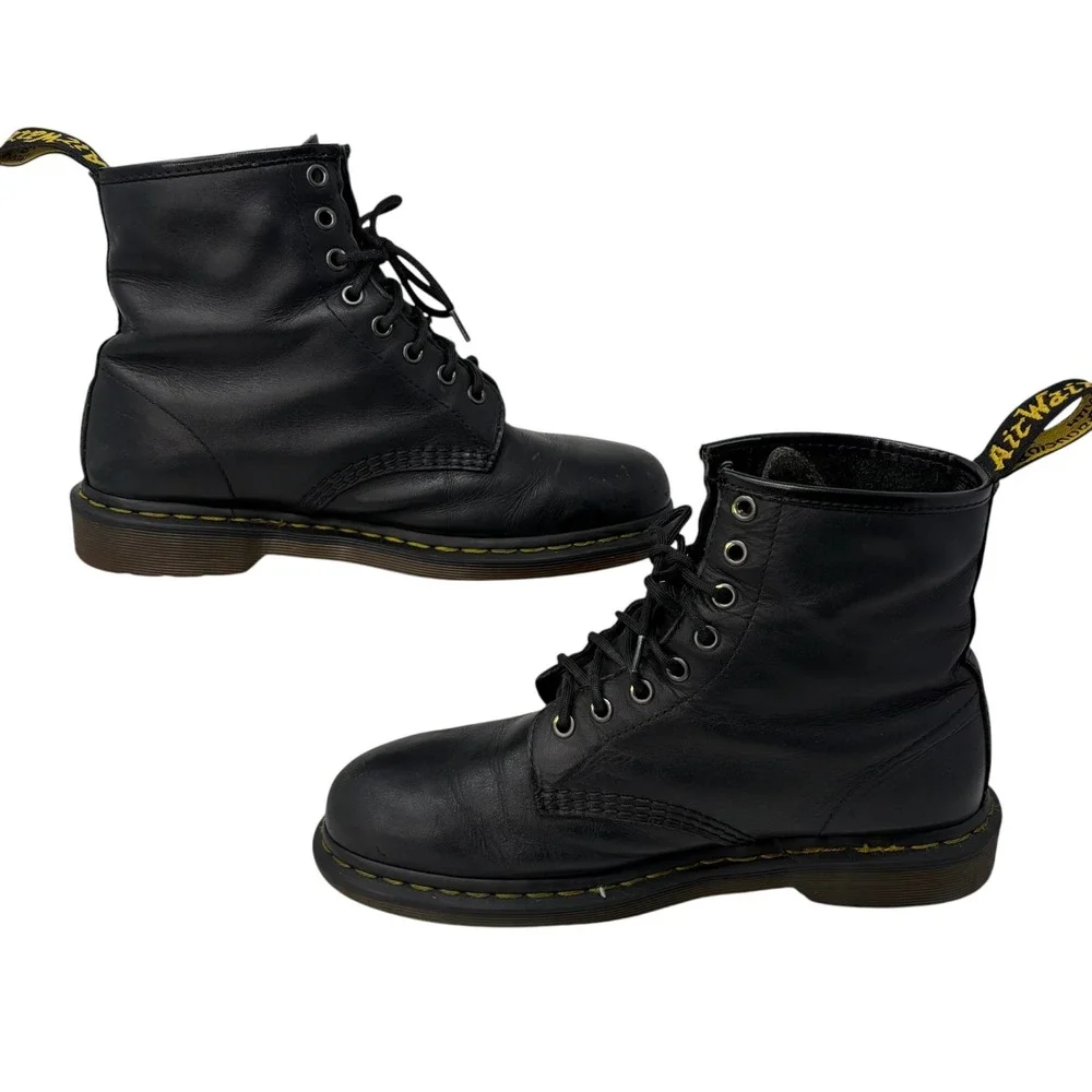Dr. Martens 1460 Pascal Black Virginia Leather Combat Boots Men's US 9